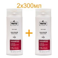 Phytocomplex / "Suphur & Red Pepper Oily Hair Shampoo" Шампунь для волос 2x300 мл / Suphur