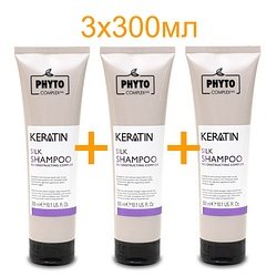 Phytocomplex / "Ahl Keratin Silk Shampoo" Шампунь для волос 3x300 мл / Silk