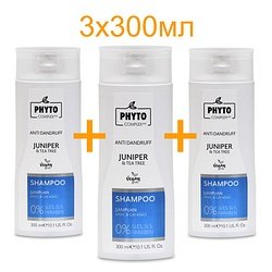Phytocomplex / "Juniper & Tea Tree Anti Dandruff Shampoo" Шампунь для волос 3x300 мл / Juniper