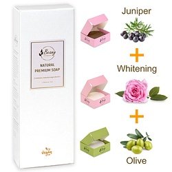Beany / "Juniper + Skin Whitening + Olive" Набор мыла 3x120 JNSWOL